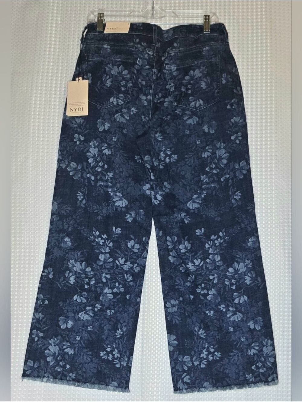 NYDJ Floral Ankle Jeans High Rise Wide Leg Button Fly Womens NWT Sz 6 - Picture 7 of 12